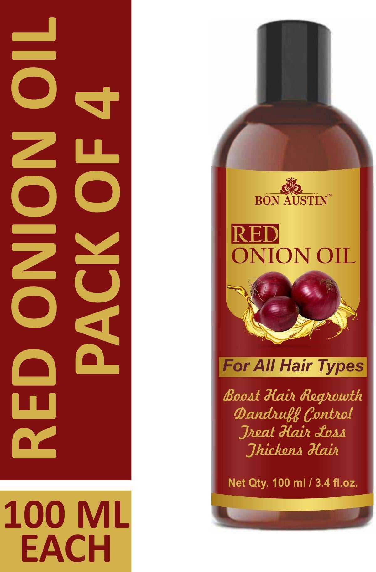Bon Austin 100% Pure & Natural Red Onion Hair Oil 100 ml (Pack of 4)